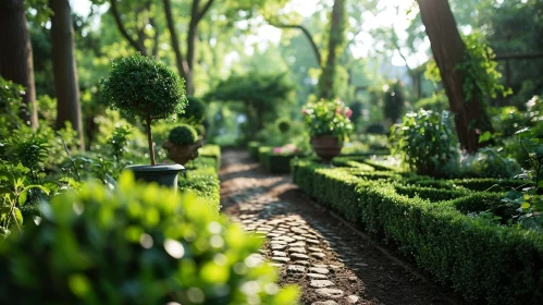 Tranquil Garden Path in Nature