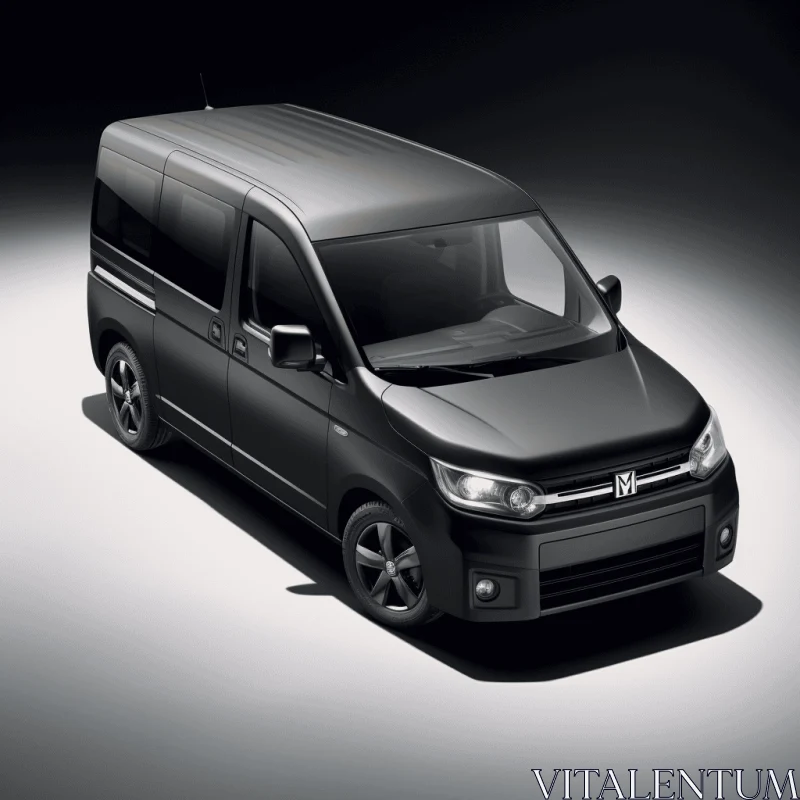 Black Design of Honda Commuter Van | Monochromatic Tones | Contemporary Fairy Tale AI Image