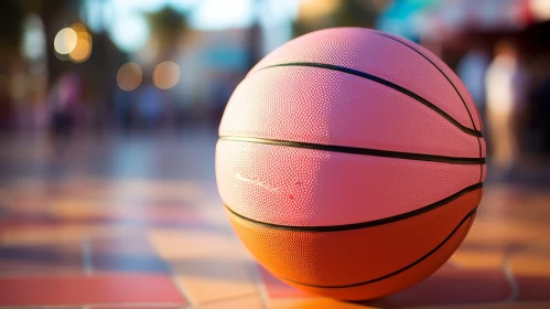 Close-Up Pink and Orange Basketball on Concrete Surface