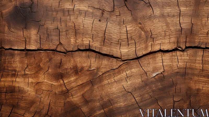 AI ART Dark Brown Cracked Wooden Surface Close-Up