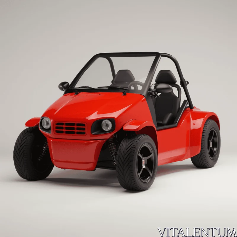 Exquisite Red Toy Car: A Photorealistic Rendering AI Image