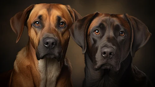 Serious Dog Portrait Duo