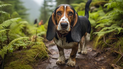 Beagle Portrait in Woods