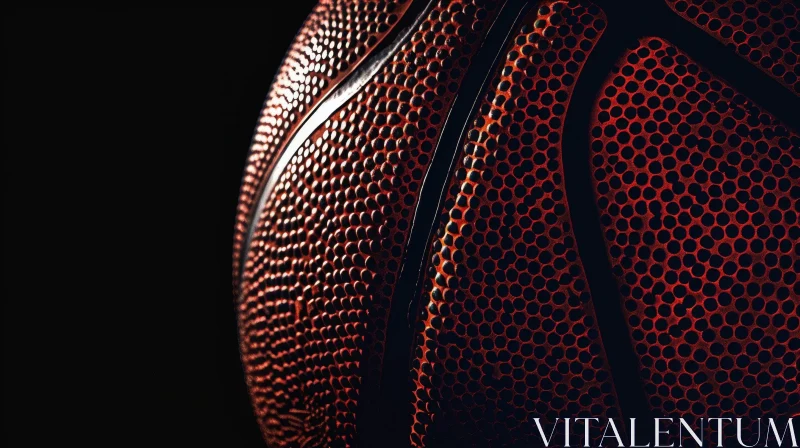 Close-up Basketball in Orange and Black AI Image