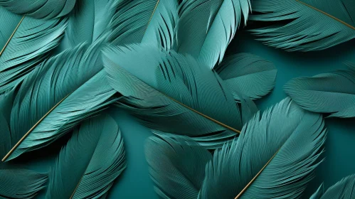 Green Feathers Close-Up Background