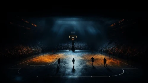 Intense Basketball Game at Dark Court