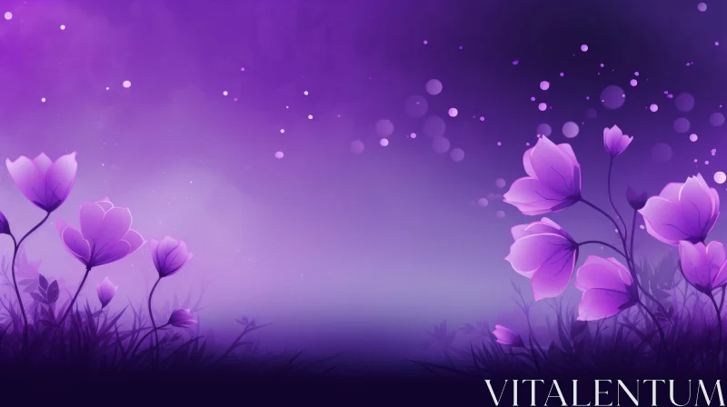 AI ART Purple Floral Background - Dreamy and Ethereal