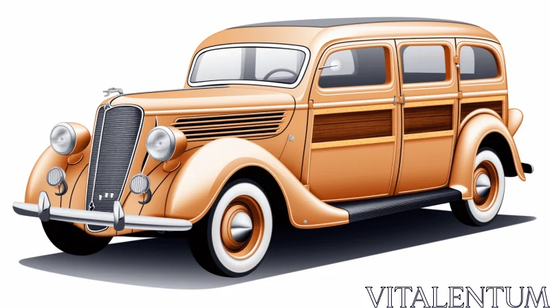 Vintage Car Vector: Free 1921 Ford Pickup - Artistic Illustration AI Image