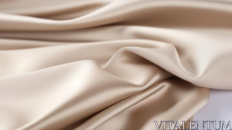 Beige Silk Fabric Close-Up | Soft & Smooth Texture AI Image