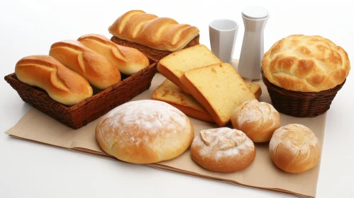 Delicious Bread Assortment on White Background