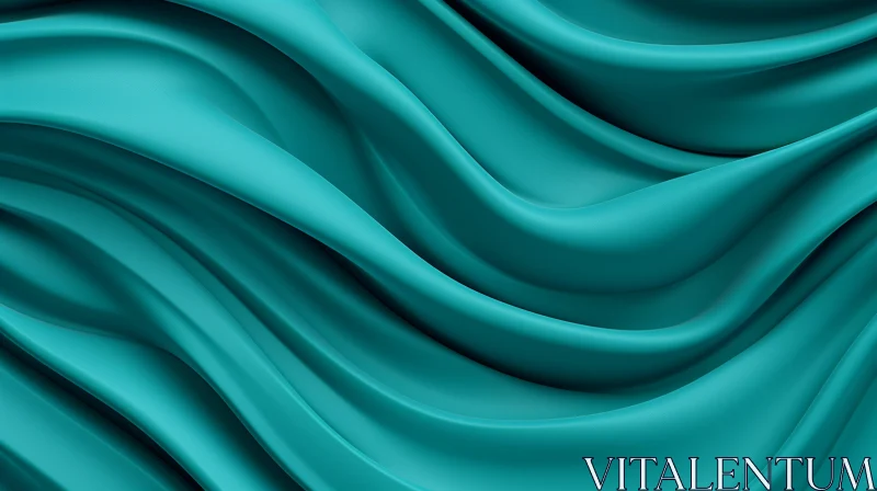 AI ART Turquoise Silk Fabric Rendering