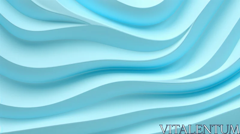 AI ART Blue Wavy Surface - Abstract 3D Rendering