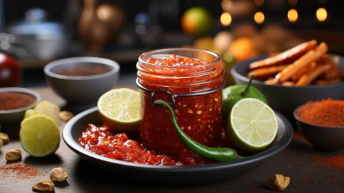 Delicious Red Chili Sauce with Lime and Spices
