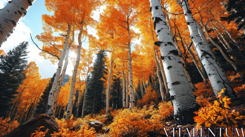 AI ART Serene Autumn Forest - Natural Beauty Scene