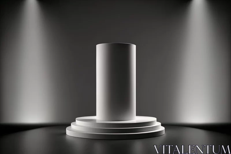 White Pedestal under Spotlights: Industrialization Artistry AI Image
