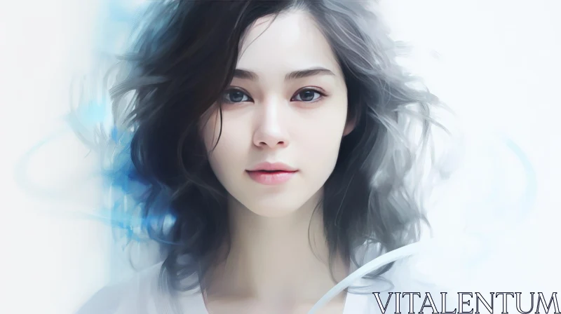 Asian Woman Portrait in Soft Style AI Image