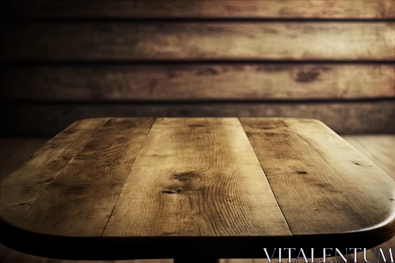 Captivating Wooden Table on Wooden Floor Stock Photo | Earthy Colors AI Image