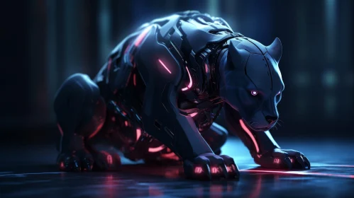 Dark Futuristic Black Panther Art