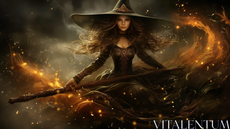 Enchanting Witch Digital Painting AI Image