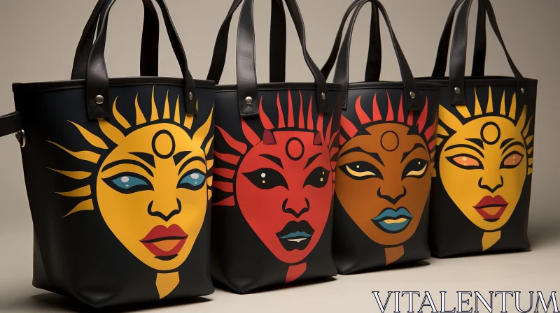 AI ART Unique Female Faces Tote Bags Collection