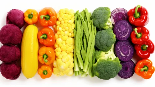 Colorful Fresh Vegetables on White Background