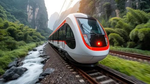 High-Speed Train in Scenic Valley