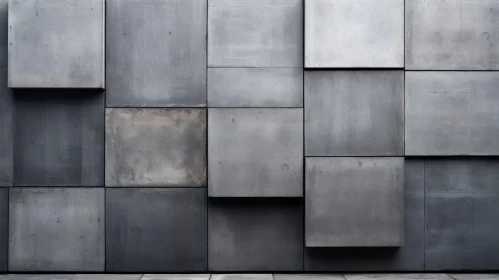 Modern Concrete Wall with Square Protrusions