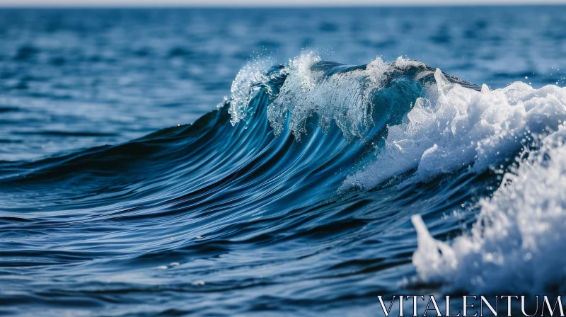 Powerful Ocean Wave Crashing Against Shore AI Image