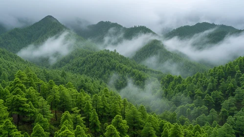 Ethereal Green Mountain Landscape