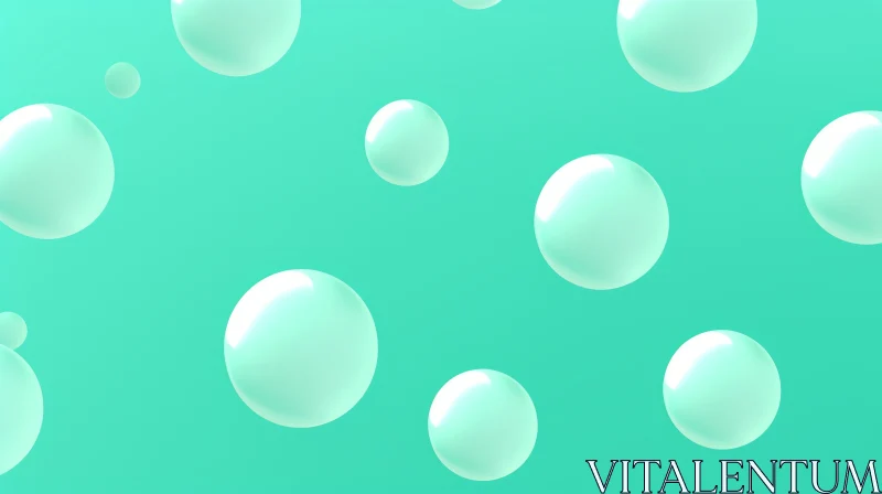 Green 3D Glossy Spheres Background AI Image