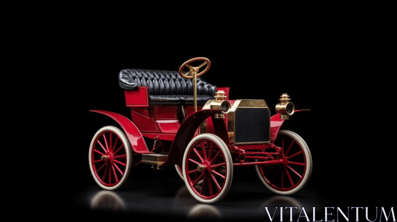 Exquisite Vintage Car on a Black Background | 19th Century Style AI Image