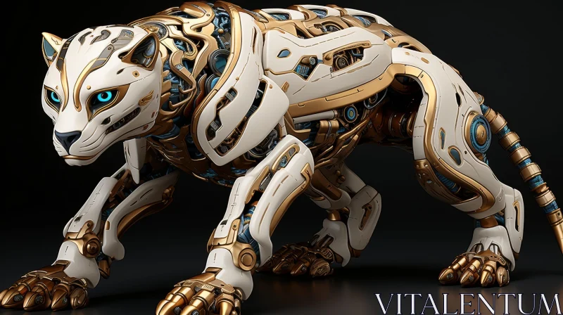 Futuristic Robotic Tiger Digital Art AI Image