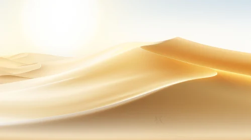 Golden Sand Dunes in Desert under Blue Sky