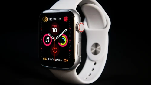 Modern Silver Apple Watch Close-Up