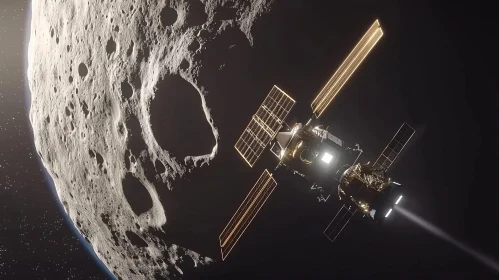 Spacecraft Orbiting Moon: Technological Exploration in Space