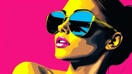 Confident Woman in Pop Art Sunglasses