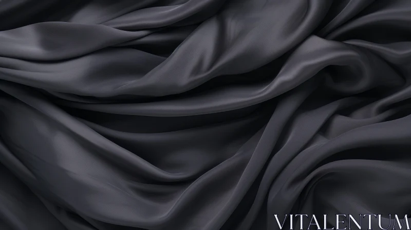 Luxurious Black Silk Fabric Texture for Graphic Design AI Image