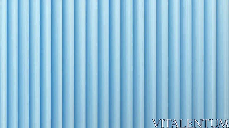 Blue Corrugated Metal Fence - Reflective Design AI Image