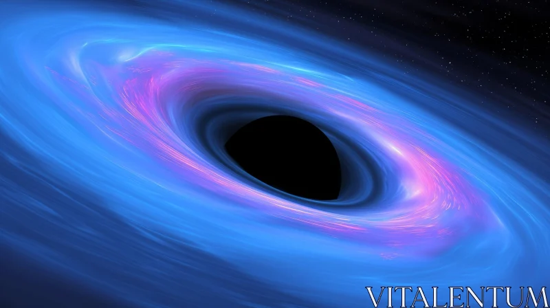 AI ART Cosmic Phenomenon: Black Hole and Accretion Disk