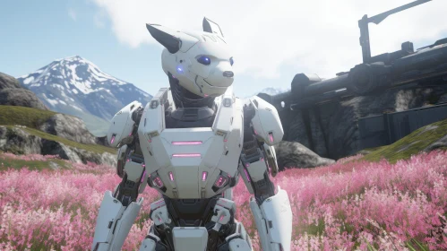 Robot Dog in Post-Apocalyptic Flower Field