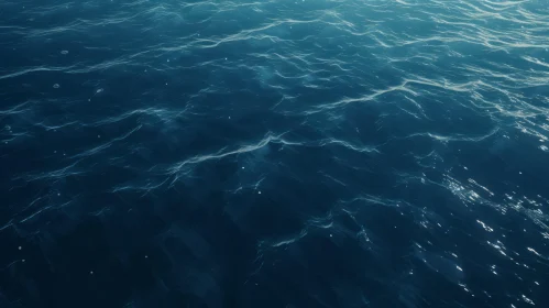 Tranquil Blue Ocean Surface with Rippling Waves