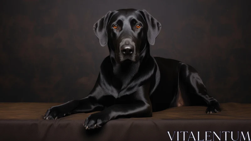 Black Labrador Retriever Dog Portrait AI Image