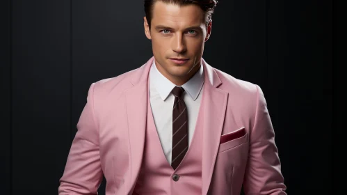 Confident Young Man in Pink Suit | Portrait Photography