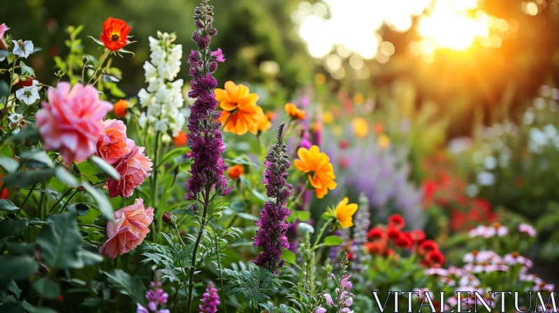 Enchanting Flower Garden: Nature's Beauty Captured AI Image