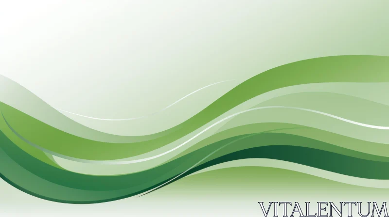 AI ART Green Wave Vector Illustration - Elegant Design Element