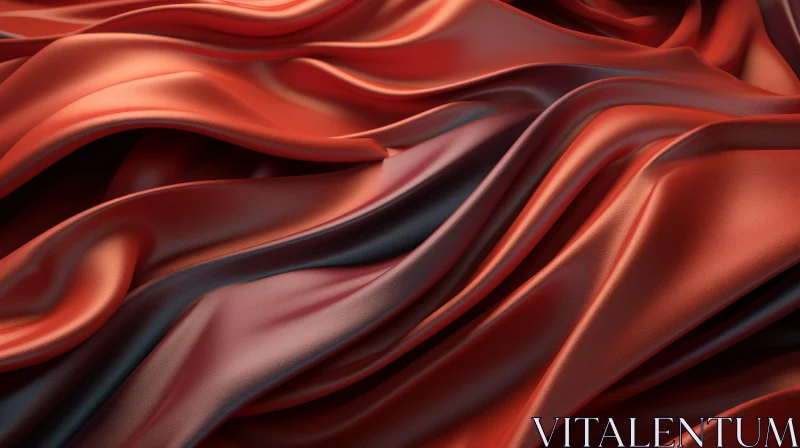 AI ART Luxurious Red Silk Fabric - Soft Draped Texture