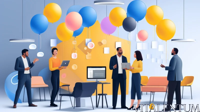 Modern Office People Interaction AI Image