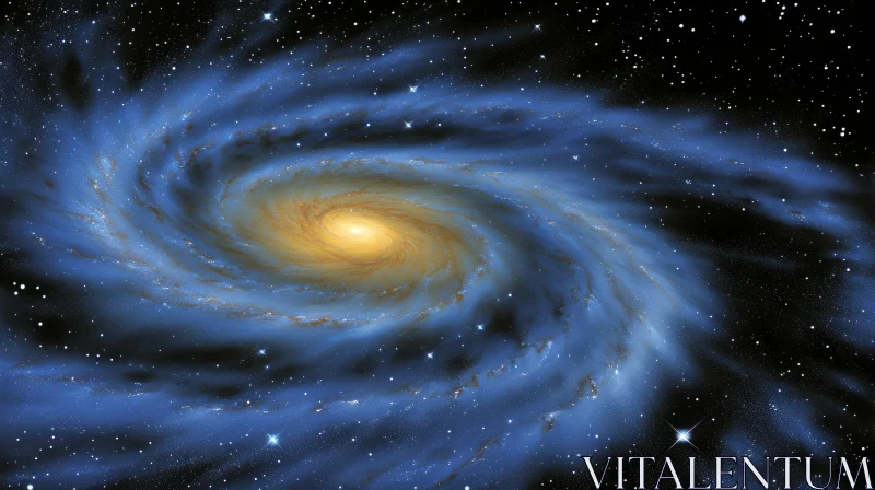 Spiral Galaxy in Deep Space AI Image