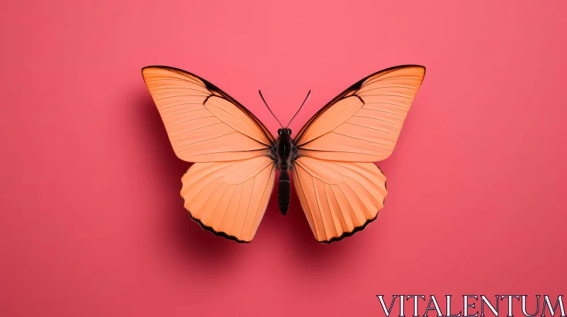 Beautiful Butterfly on Pink Background AI Image