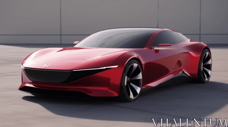 Captivating Red Honda Concept Car - Organic Modernism AI Image